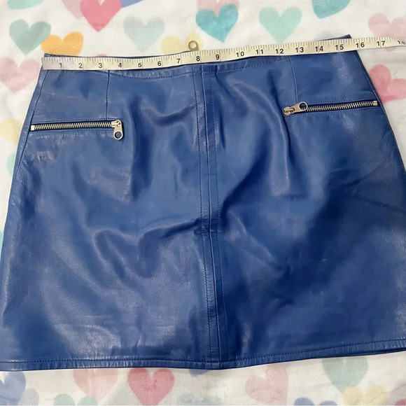 Ted Baker London blue leather skirt Size 3 - Picture 6 of 8